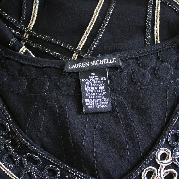 {Lauren Michelle} Black and Gold Top - Picture 7 of 7